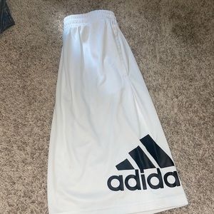 White Adidas shorts